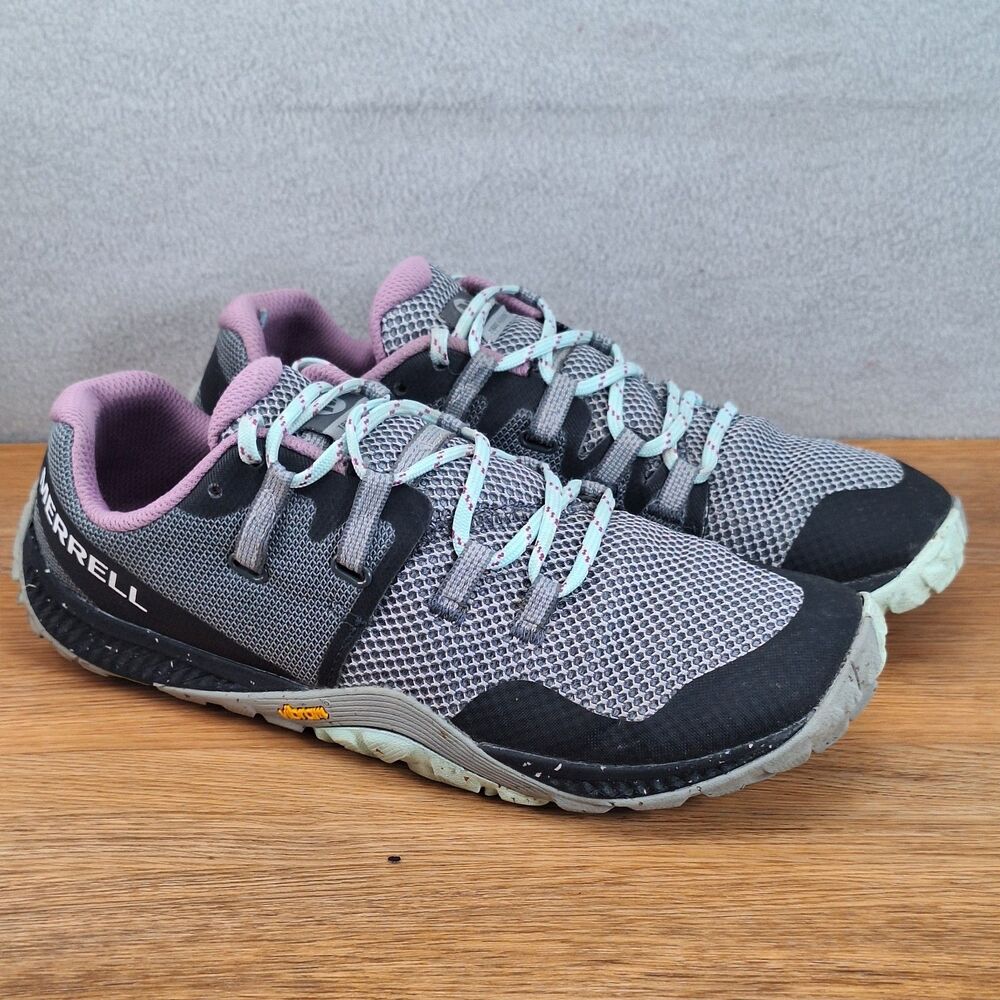 Merrell Trail Glove 6 Women's 9.5 Barefoot Trail Running Shoes Black Gray Mesh